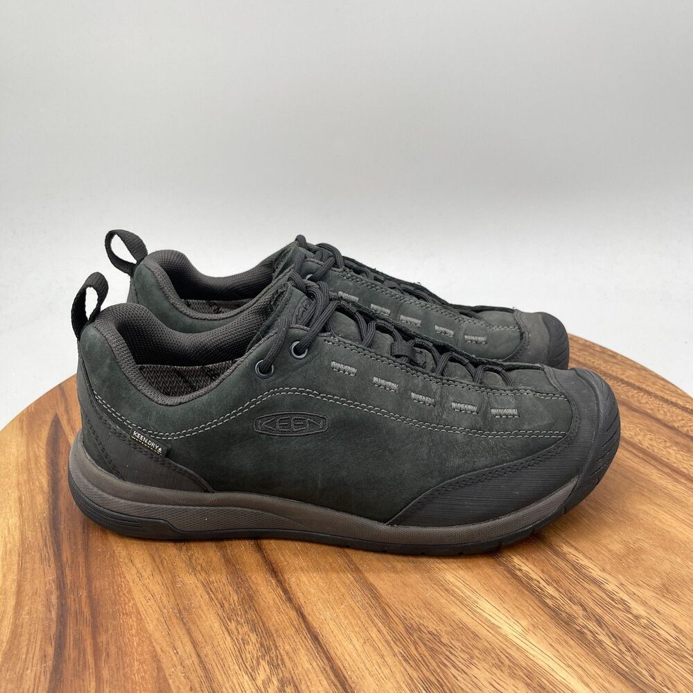 Keen Jasper II Shoes Mens Size 8 Black Leather Trail Hiking Walking Sneakers